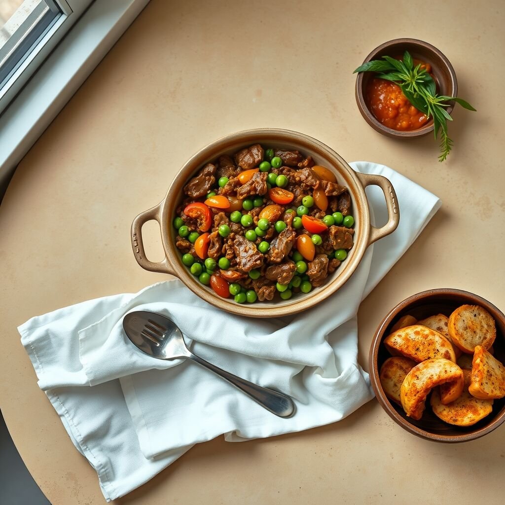 Beef keema with peas
