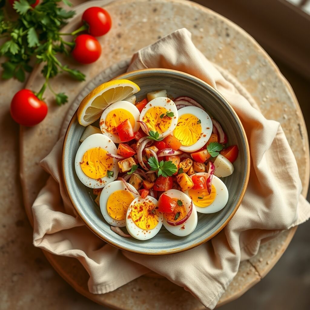 Boiled egg chaat