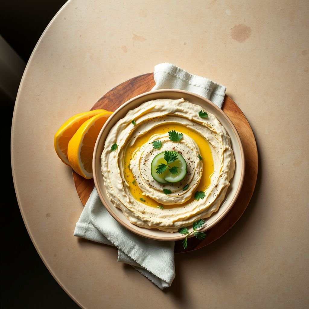 Hummus and vegetable platter